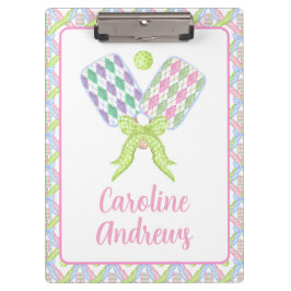 Preppy Wassercolor Raute Pickleball Paddle Klemmbrett