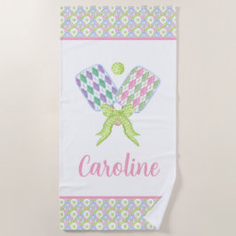 Preppy Wassercolor Raute Pickleball Paddle Strandtuch