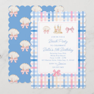Preppy Watercolor Beach Party Einladung