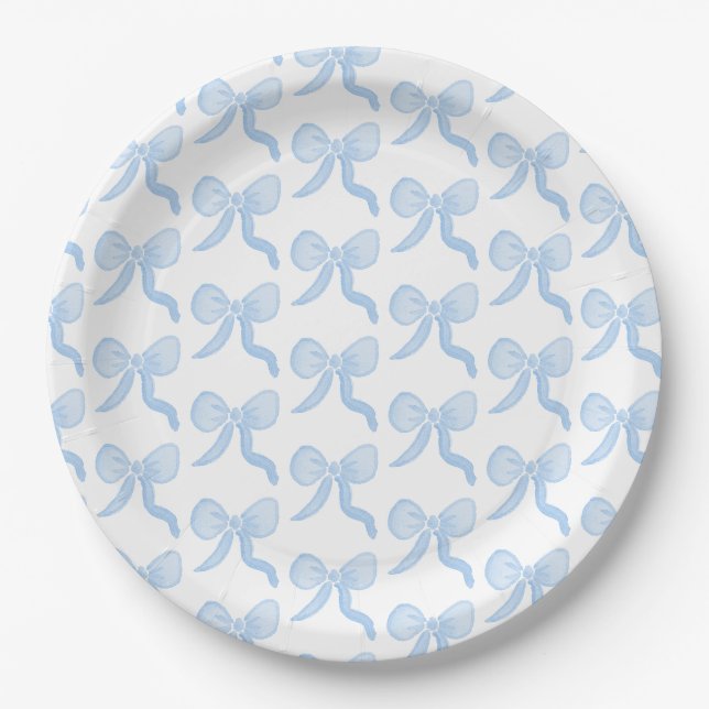 Preppy Watercolor Blue Boards Pappteller (Vorderseite)