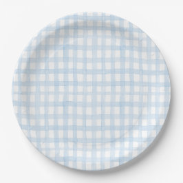 Preppy Watercolor Blue Gingham Pappteller