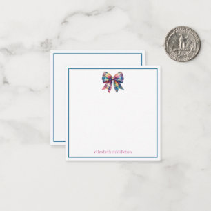 Preppy Watercolor Kariert Bogen Personalisiert Mitteilungskarte