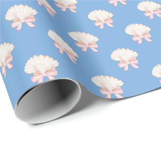 Preppy Watercolor Seashells Beach Party Geschenkpapier