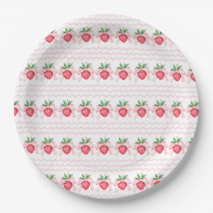 Preppy Watercolor Strawberries Berry Sweet Pappteller