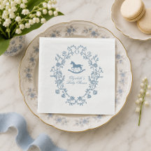 Preppy Wedgewood Blau Schaukelpferd Baby Shower