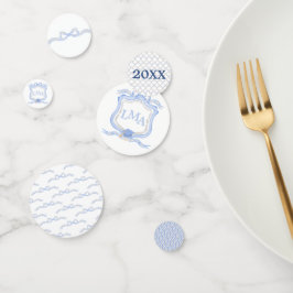 Preppy Wedgewood Monogram Abschluss Konfetti