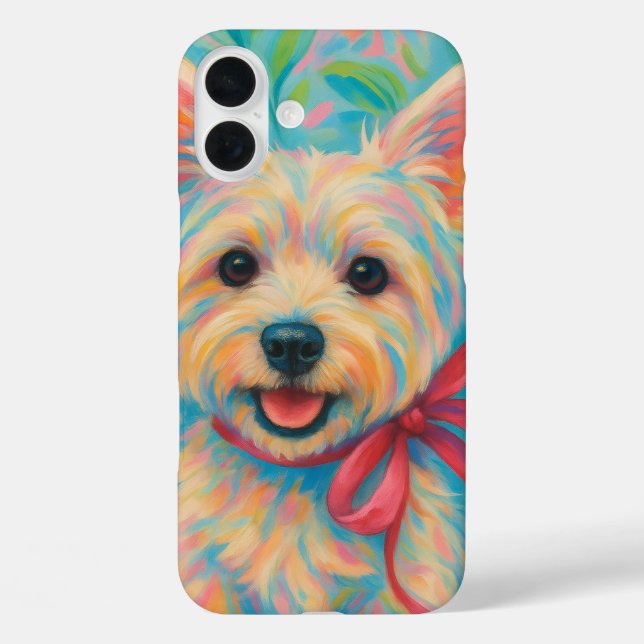 Preppy Westie iPhone 16 Plus Hülle (Rückseite)