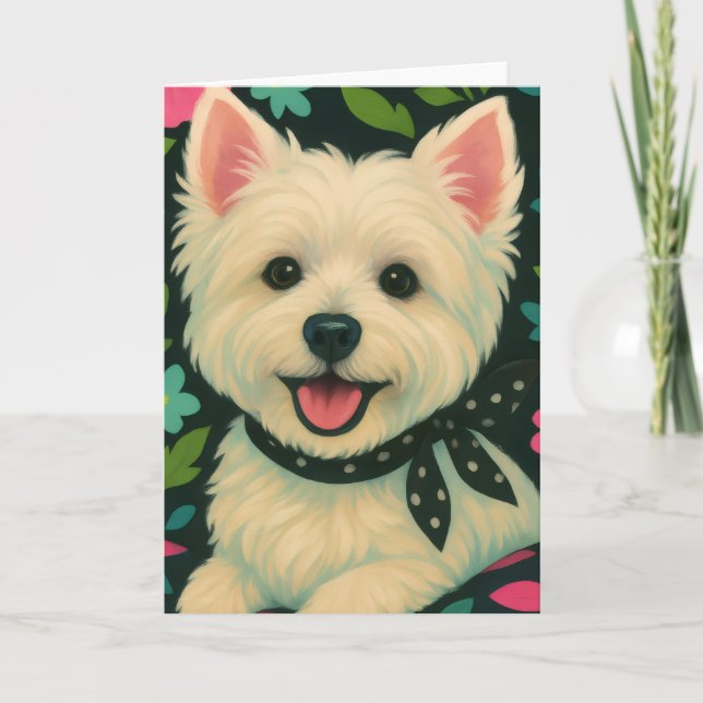 Preppy Westie Karte (Vorderseite)