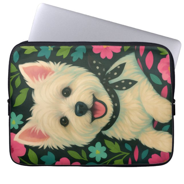 Preppy Westie Laptop Sleeve (Vorderseite)