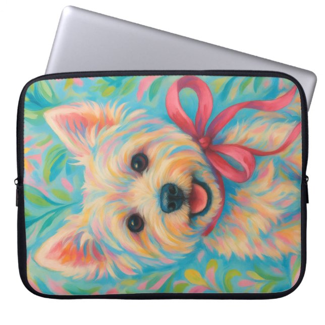 Preppy Westie Laptopschutzhülle (Vorderseite)