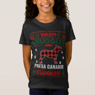 Presa Canario Dog Pet Red Kariert Xmas Ugly Christ T-Shirt