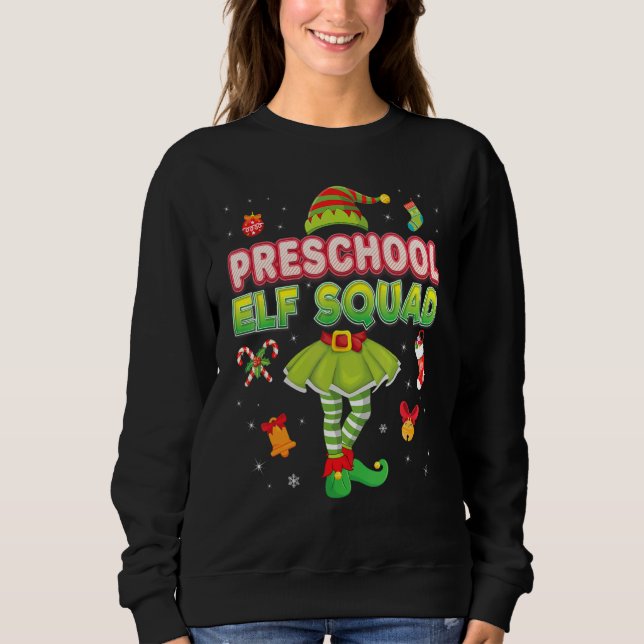 Preschool Elf Squad Weihnachtsweihnachtsfeiertag A Sweatshirt (Vorderseite)
