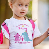 Preschool Girl Abschluss Dinosaur Individuelle Nam