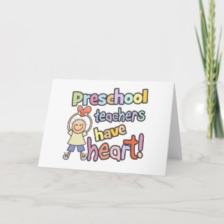Preschool-Lehrer haben Herz Karte