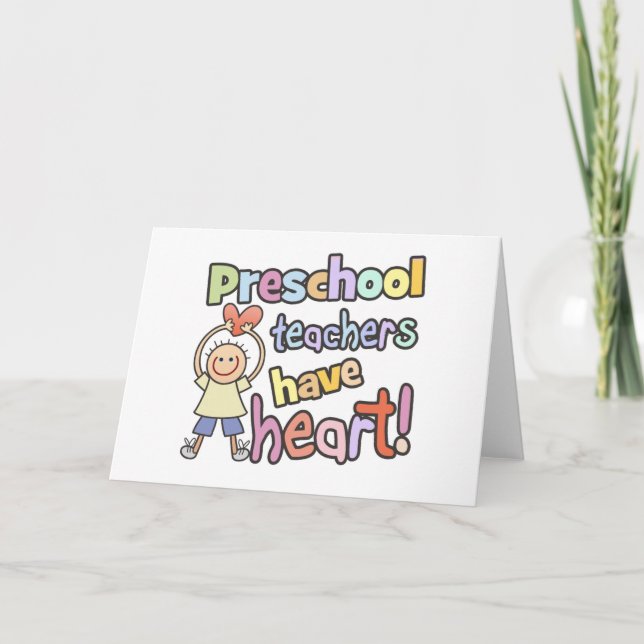 Preschool-Lehrer haben Herz Karte (Vorderseite)