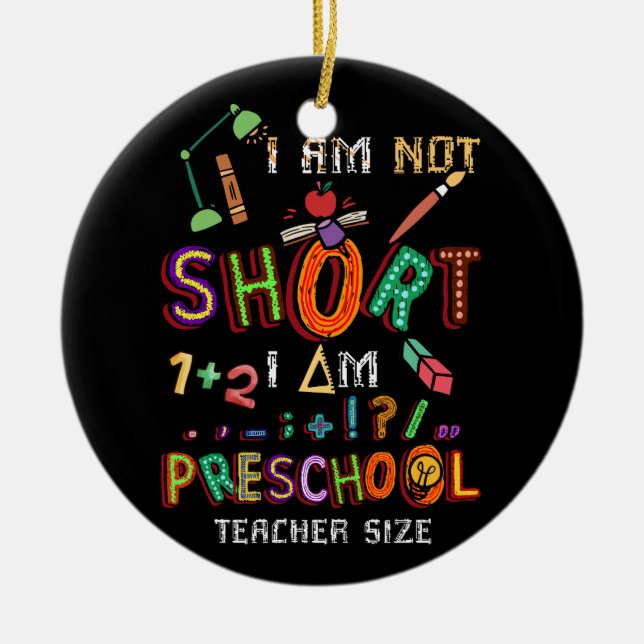 Preschool Lehrer Kurz Pre-K Lehrerin Mathema Keramik Ornament (Vorne)
