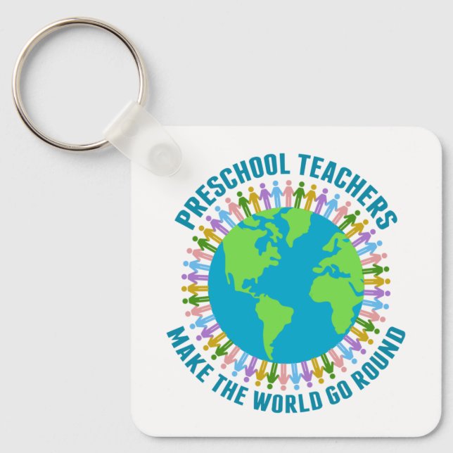 Preschool-Lehrer machen die Welt zum Niedlichen Al Schlüsselanhänger (Vorderseite)