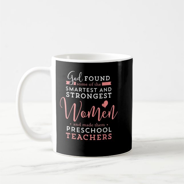 Preschool-Lehrer Strong Smart God Christlich Jesus Kaffeetasse (Links)