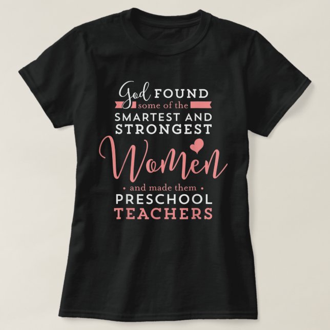 Preschool-Lehrer Strong Smart God Christlich Jesus T-Shirt (Design vorne)