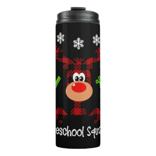 Preschool-Lehrerin Niedliche Rentier-Squad Weihnac Thermosbecher