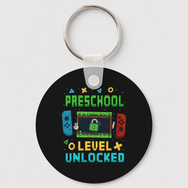 Preschool Level Unlocked Ck To School Pixel Art Ga Schlüsselanhänger (Vorderseite)