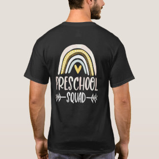 Preschool Squad Boho Rainbow Back To School T-Shirt