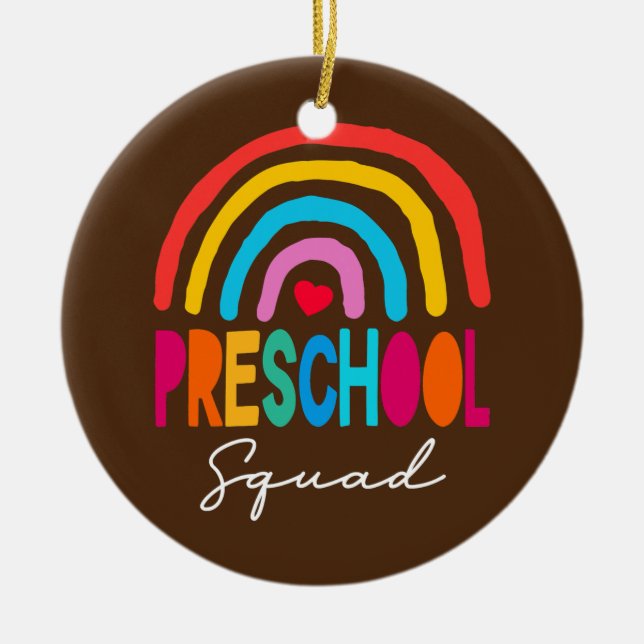 Preschool Squad Teacher Back to School Daycare Keramik Ornament (Vorne)