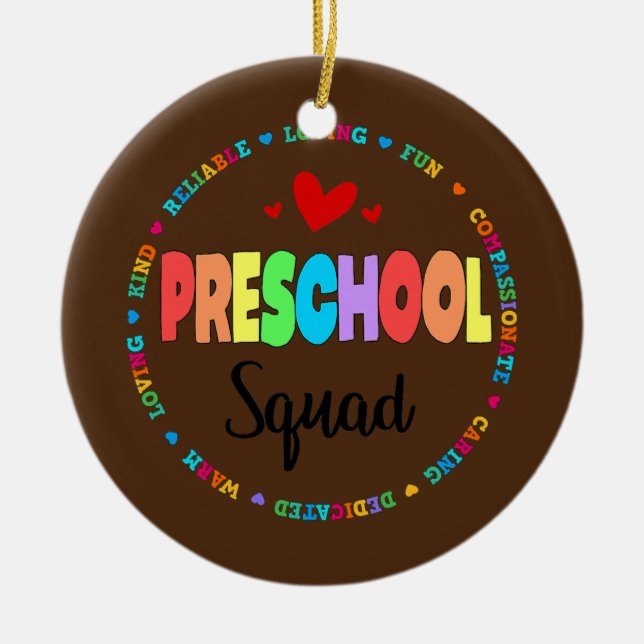 Preschool Squad Teacher Back to School Daycare Keramik Ornament (Vorne)