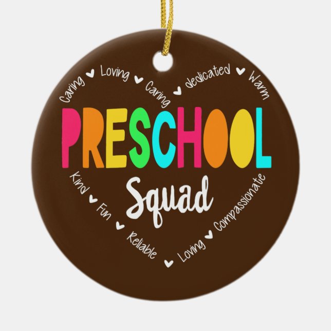 Preschool Squad Teacher zurück zur Schule Keramik Ornament (Vorne)