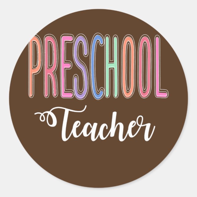 Preschool Teacher Back to School Daycare Runder Aufkleber (Vorderseite)