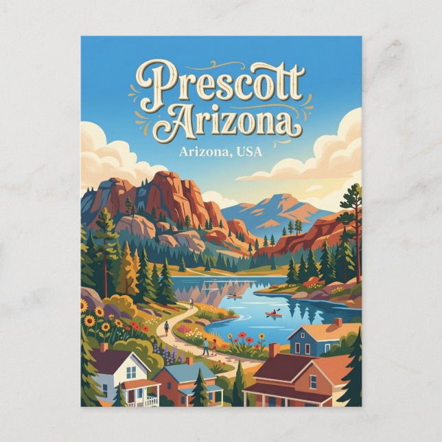 Prescott Arizona Postkarte (Vorderseite)