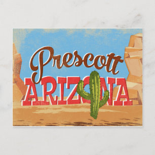 Prescott Arizona Vintage Reise Postkarte
