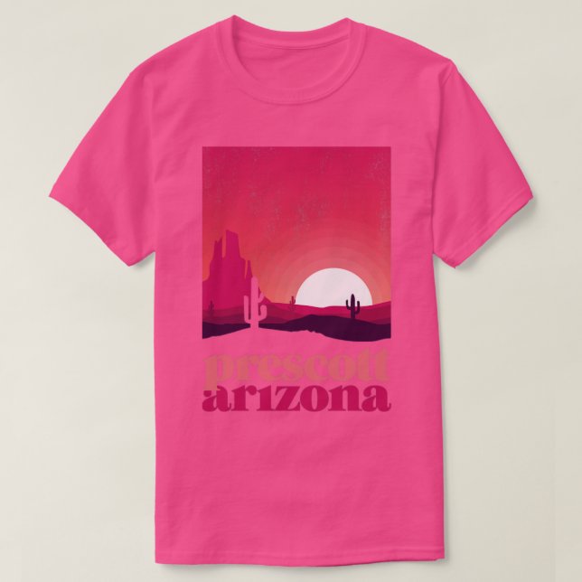 Prescott Arizona Wüste Illustration Vintage Seele T-Shirt (Design vorne)