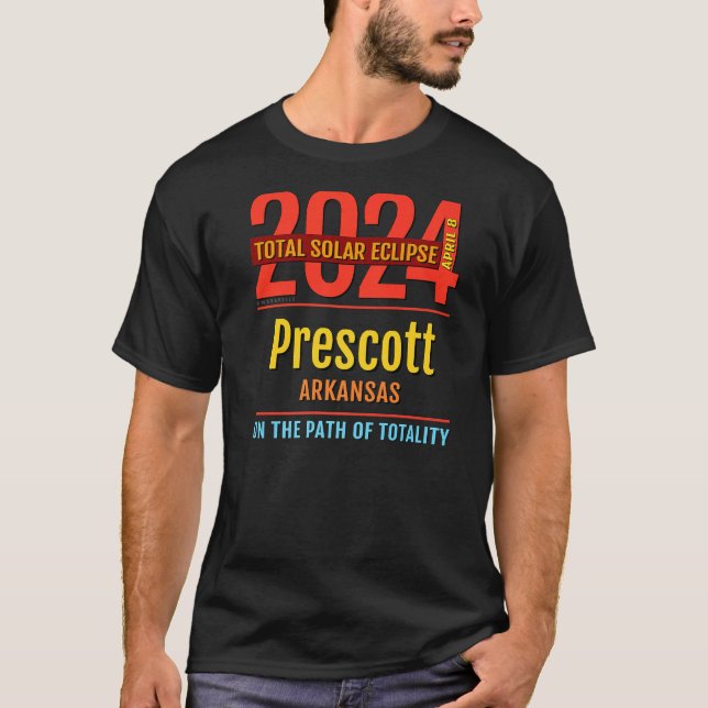 Prescott Arkansas AR Total Solar Eclipse 2024 4 T-Shirt (Vorderseite)