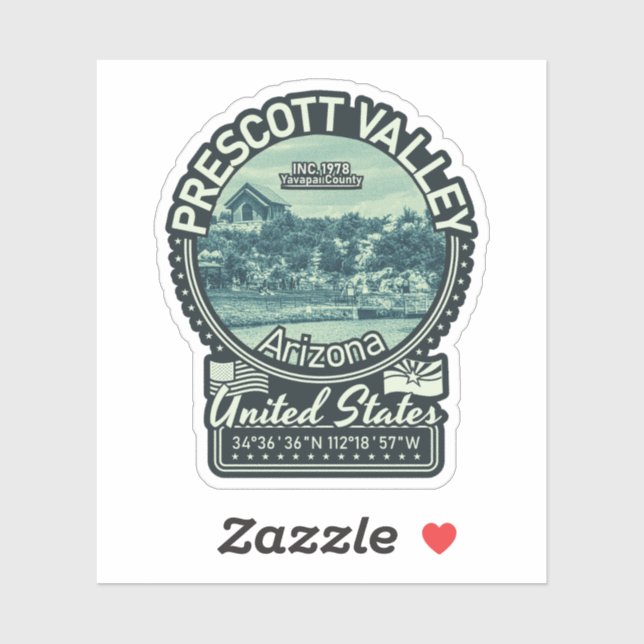 PRESCOTT VALLEY ARIZONA - PRESCOTT NATIONALER WALD AUFKLEBER (Blatt)