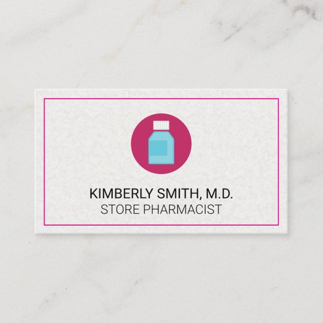 Prescription Bottle | Medicine Services Visitenkarte (Vorderseite)