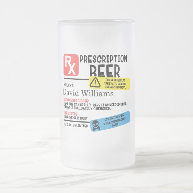 Prescription personnalisée Bière Mug (Centre)