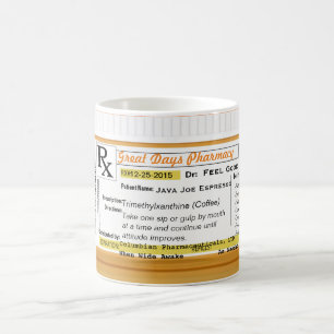 Prescription RX de tasse de café
