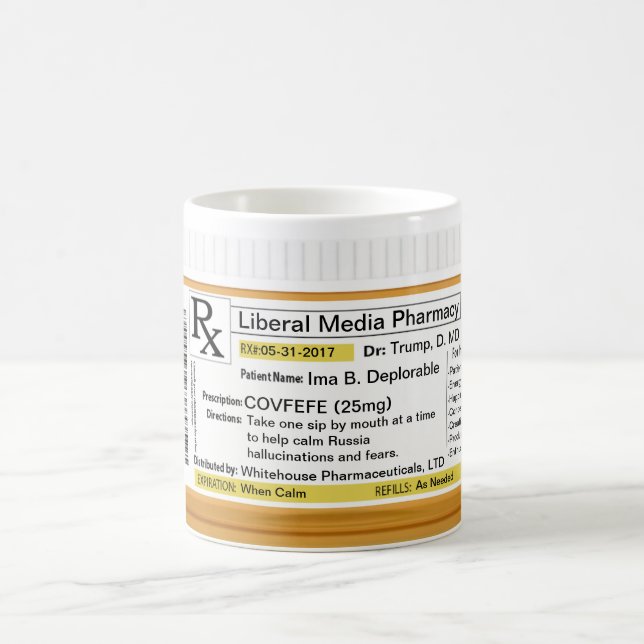 Prescription RX de tasse de Covfefe (Centre)