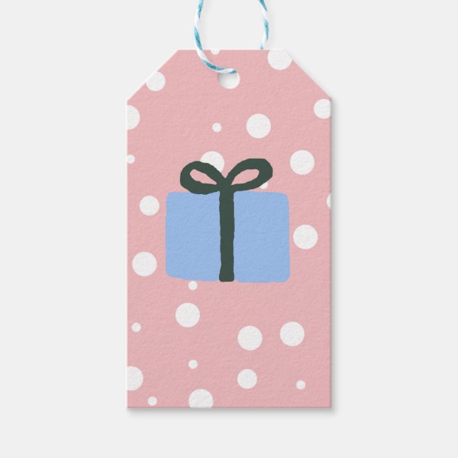 Present Illustration Christmas Classic Geschenktas Geschenkanhänger (Vorderseite)
