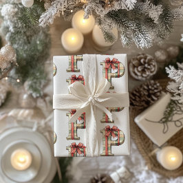 Present Letter P Christmas Geschenkpapier