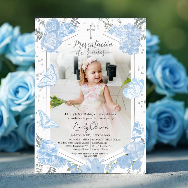 Presentación 3 años Photo Invitation Papillon (Créateur téléchargé)