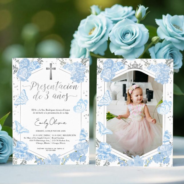 Presentación 3 años Photo Invitation Papillon (Créateur téléchargé)