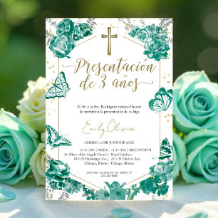 Presentación 3 años Spanien Einladung Butterfly