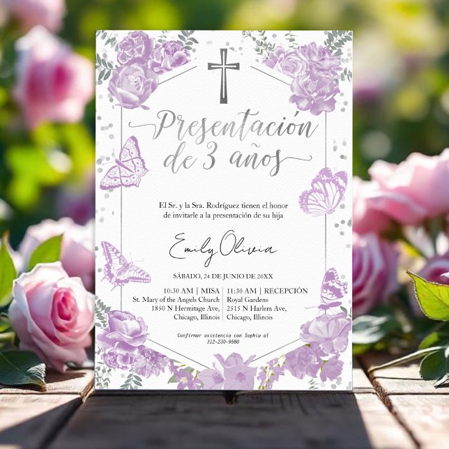 Presentación 3 años Spanien Einladung Butterfly (Von Creator hochgeladen)