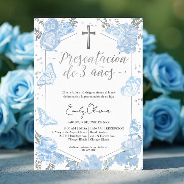 Presentación 3 años Spanien Einladung Butterfly (Von Creator hochgeladen)