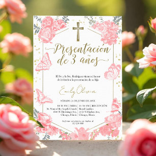 Presentación 3 años Spanien Einladung Butterfly