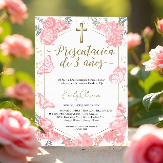 Presentación 3 años Spanien Einladung Butterfly (Von Creator hochgeladen)