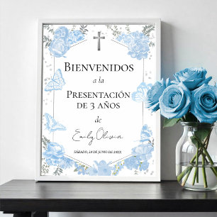 Presentación 3 años Welcome Sign Butterflys Poster