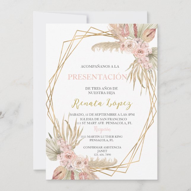 Presentacion de tres anos einladung (Vorderseite)